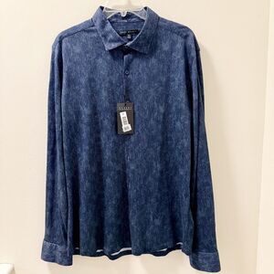 Robert Barakett Blue Cotton Long Sleeve Shirt | Sz XL